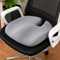 Coussin de siège ergonomique en mousse à mémoire de forme 5 zones avec découpe coccyx pour alignement de la colonne vertébrale, coussin orthopédique pour chaise de bureau, soulagement des hanches et du coccyx