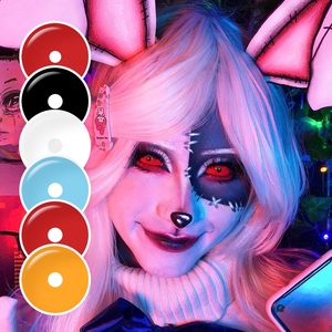 Lentilles Sclérales Pseyeche <span class=keywords><strong>Halloween</strong></span> 22mm, Noires et Blanches, Couvrant l'Œil Entier, Lentilles de Contact Coréennes pour Cosplay - Product Image 3