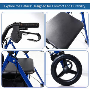 Déambulateur pour personnes âgées avec poignées offrant un soutien à la mobilité et une stabilité accrues pour les aînés à mobilité réduite - Product Image 5