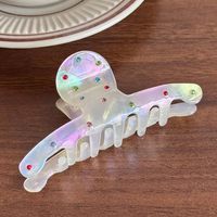 Pince à cheveux personnalisable en acétate avec strass colorés, style rétro coréen, légère, écologique, élégante, taille universelle pour femme