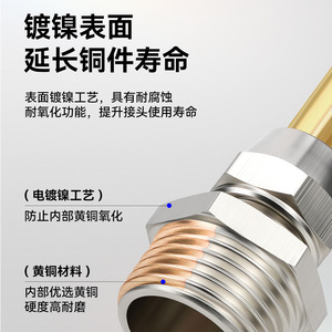 Raccord de compression Sayu PC8-02 à filetage externe, droit, pour tuyau en cuivre, raccord de tuyau d'huile 10-03-6-01-4 points - Product Image 5