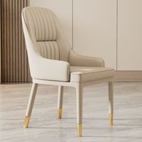 Chaises de salle à manger modernes en cuir de luxe, avec revêtement imperméable et pieds en métal, pour la maison, le bureau et la salle à manger