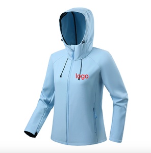 Femmes imperméable Softshell à capuche résistant à l'abrasion aux rayures avec polaire épaissie chaude Trench Coat Shell veste pour femmes - Product Image 5