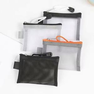 Portable Short Wallet New Mesh Zipper Coin Purse Mesh Card Holder <b>Make</b> <b>up</b> Organizer <b>Bag</b> - Product Image 1