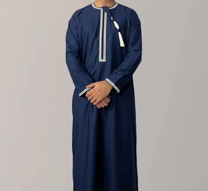 Premium Embroidery <strong>Men</strong> <strong>Thobe</strong> with Tassel Saudi Style Arabic Robe Islamic Clothing for <strong>Men</strong> Traditional Omani Kandura Jalabiya - Product Image 6