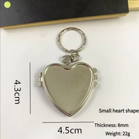 Porte-clés cadre photo en métal de 5 cm, miroir double face avec photo insérable, cadeau de remise de diplôme DIY, petit accessoire personnalisable
