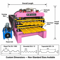 Machine à panneaux de toiture double couche robuste en promotion avec certification CE pour la construction d'entrepôts industriels