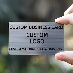 नया गोल्ड स्टेनलेस स्टील लोगो के साथ खुद का कस्टम बिजनेस कार्ड ब्लैक मेटल बिजनेस कार्ड बनाएं