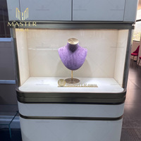 Vitrinas LED Blancas de Estilo Vertical MASTER, Gabinetes de Exhibición Personalizados de 80*31*211cm, Gabinete Alto Premium a Prueba de Polvo para Joyería