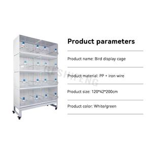 4 strati impilabile pieghevole filo bianco canarino allevamento fatto a mano di lusso uccello cartone pacchetto con scatola bevitore - Product Image 5