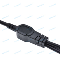 PDU IEC 320 C14 mâle vers 3 X C13 femelle Y Splitter Power Adapter Cable 10A 250V UPS PSU Extension Cable (2ft/0.6m)