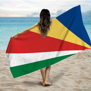 Toalla de Playa de Microfibra con la Bandera de <span class=keywords><strong>Seychelles</strong></span>, Toalla de Baño con Diseño de Acuarela, Toalla de Playa Antiarena, Manta de Secado Rápido y Absorbente - Product Image 1
