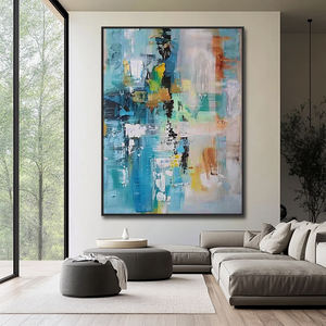 Art déco moderne, art mural encadré, peinture abstraite personnalisée vert clair et blanc, art mural pour la maison, l'hôtel, le bureau, le <span class=keywords><strong>salon</strong></span>, à suspendre - Product Image 4