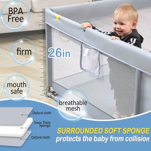 <span class=keywords><strong>Playpen</strong></span> in acciaio per interni ed esterni progettato in modo sicuro con recinzione per bambini in morbida rete traspirante incluso - Product Image 3