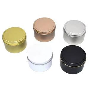 Boîtes de bougies <span class=keywords><strong>parfum</strong></span>ées de 2 oz, 4 oz, 6 oz, 8 oz avec couvercles en métal en fer <span class=keywords><strong>blanc</strong></span>, pots à bougies en vrac pour la fabrication de thé, le stockage de bonbons et l'emballage de cadeaux - Product Image 3