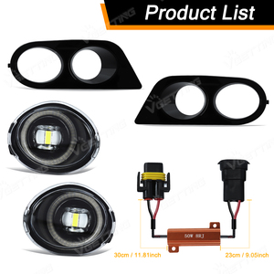 Luz Antiniebla LED para Parachoques Delantero para <span class=keywords><strong>BMW</strong></span> E39 M5 2001 2002 2003 <span class=keywords><strong>E46</strong></span> Serie 3 5 M3 2002 2003 2004 2005 2006, Lente <span class=keywords><strong>de</strong></span> Faro Antiniebla - Product Image 4