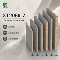 Panneau de particules E0 Jinbase XT2069-7 en placage de bois gris anthracite écologique pour armoires, placards et panneaux intérieurs