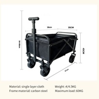 Chariot de plage pliable et portable, chariot de courses, chariot de pêche, chariot de rangement intérieur/extérieur, vente en gros