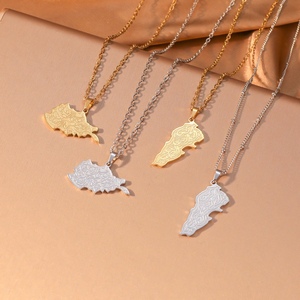 Nouveau Collier Carte de Palestine 2026 Pendentif Carte <span class=keywords><strong>du</strong></span> <span class=keywords><strong>Liban</strong></span> en Acier Inoxydable Calligraphie Arabe Bijoux Islamiques Musulmans pour Hommes et Femmes - Product Image 1