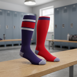 Sporty Woven Knee-High Sports <b>Socks</b> Taiwan Made Standard <b>Thickness</b> Athletic Long <b>Socks</b> - Product Image 1