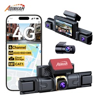 Cámara para Auto ADINKAM 4G SIM de 4 Canales, Frontal 2K+1080P*3, Anti-Robo, Alerta Instantánea a través de la Aplicación, DVR para Vehículo con Vista en Vivo y Almacenamiento en la Nube