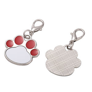 Etiqueta de identificación de mascota en forma de Pata de Gato, de aluminio, impresión personalizada, en blanco, colgante para collar, venta al por mayor - Product Image 4