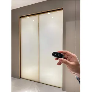 Modern Auto Sliding Door Sensor Magnetic Automatic Sliding Glass Door Smart Glass Film Switchable Glass Aluminum Door For Home
