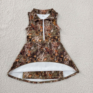Vestido de Yoga para Niñas, Estilo Boutique, Sin Mangas, con Puntos Rojos, Vestido Deportivo con Volantes - Product Image 3