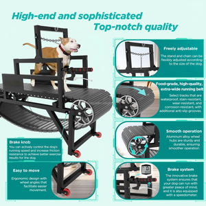 Hunde laufband Heavy Duty Umwelt freundlicher Kohlenstoffs tahl 61kg Innen-/Außen-Slatmill-Bremse Easy Move Pet Jogging Neujahrs-Mistech - Product Image 6