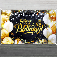 Ballons de joyeux anniversaire en polyester PVC bannière de couleur arc-en-ciel avec chignon drapeau en papier coloré