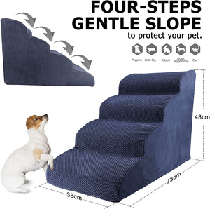 Hundetreppe Rampe für Betten Sofas – Hundetreppe mit Abnehmbarem, Waschbarem Cordbezug - Product Image 2
