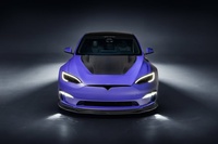 Kit carrosserie en fibre de carbone sèche pour Tesla Model S, modèle S VORS, lèvre avant, diffuseur, spoiler, jupe latérale, capot, pare-chocs modèle S