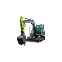 Excavatrice hydraulique ZE75G de 7,5 tonnes, moteur Yanmar, pompe hydraulique, mini-excavatrice compacte pour travaux municipaux, pipelines et aménagement paysager