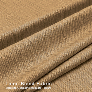 Phong cách tối giản ánh sáng cà phê màu tre nút Bông Vải Lanh Jacquard rèm cửa - Product Image 5