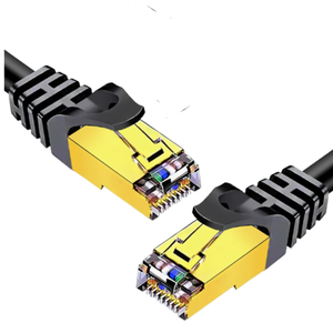 <span class=keywords><strong>Cable</strong></span> de conexión LAN RJ45 Cat7, <span class=keywords><strong>cable</strong></span> de conexión <span class=keywords><strong>Ethernet</strong></span> Cat7 personalizado STP negro, <span class=keywords><strong>cable</strong></span> de conexión Cat7 de 0.3M 0.5M para conexión a Internet de corto alcance. - Product Image 1