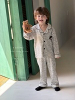 Pyjamas pour enfants 100% coton personnalisés, imprimé animal mignon, unisexe, manches longues, ensemble de vêtements de nuit à boutons, garçons filles, pyjamas respirants OEM