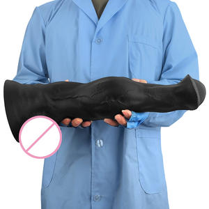 Vibromasseur Dildo en Silicone Noir en Forme de Cheval pour Hommes et Femmes, Super Grand Plug Anal à Cavité Arrière, Étanche, pour Auto-Plaisir - Product Image 4