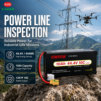 بطارية ليثيوم بوليمر عالية الأداء 10C 12S 44.4V 10Ah قابلة لإعادة الشحن للطائرات بدون طيار، مناسبة للتصوير الجوي والمهام الحركية