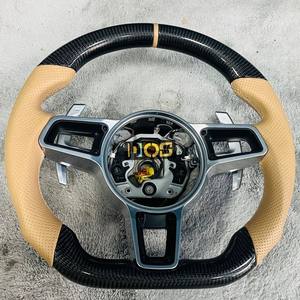 Volant en Alcantara personnalisé de haute qualité pour <span class=keywords><strong>Porsche</strong></span> Panamera Cayenne Macan Caycan <span class=keywords><strong>Taycan</strong></span> 911 918 sans palettes de commande - Product Image 4