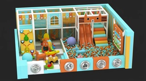 Equipo de juego suave personalizado para interiores: Toboganes dobles naranja con diseño de cara de gato, piscina de bolas, pantalla de monstruo y pared de escalada. |   FEC para Niños - Product Image 4