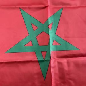 Bandera de Marruecos Personalizada al por Mayor con Anillas de Latón y Poliéster 68D - Product Image 5