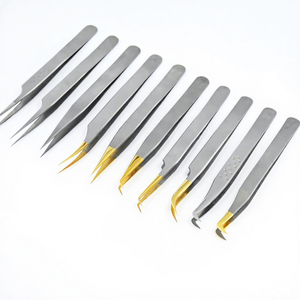 Pince à cils à pointe de fibre de haute qualité 45 90 degrés Volume pince à épiler en acier inoxydable pince à cils pour cils - Product Image 1