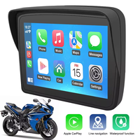 Nouvel écran d'affichage intelligent pour tableau de bord de moto et de voiture de 5 pouces, écran tactile capacitif, CarPlay sans fil, prise en charge d'Android Auto, MP3/MP4