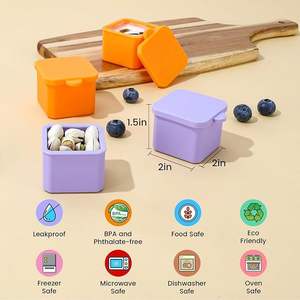 Boîte à sauce salade en silicone anti-fuite avec couvercle, réutilisable, pour portionner, et moule à gâteau - Product Image 6