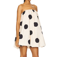 Fabricant de vêtements sur mesure, robe de soirée élégante pour femmes, robe courte à pois en satin sexy pour filles