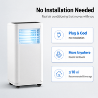 Climatiseur Électrique Portable avec Fonction de Refroidissement, Chauffage et Déshumidification 1200W 11 899 BTU/h Design Compact en Plastique pour Utilisation en Chambre