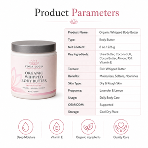 Beurre Corporel Fouetté <span class=keywords><strong>Bio</strong></span> Hydratant Entièrement Naturel, Enrichi en Ingrédients Biologiques, Hydratant et Nourrissant Personnalisé pour Peaux Sèches, Soin de la Peau - Product Image 2