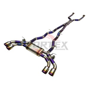 ท่อไอเสียแบบ catback ไทเทเนียมสีม่วง Vortex สำหรับ BMW G90 M5 S68 4.4T V8 2025-2026 valvetronic พร้อมปลายสี่เหลี่ยมคาร์บอนไฟเบอร์ - Product Image 4