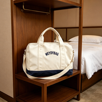 Sac de voyage week-end en toile de coton premium avec logo personnalisé, grande capacité, robuste, sac de voyage de nuit pour l'extérieur, sac de sport écologique