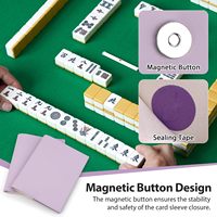 Boîte de rangement pliable en cuir PU pour cartes de Mahjong, résistante à l'eau, avec fermeture magnétique, pour tableau de scores américain, accessoires de jeu de table